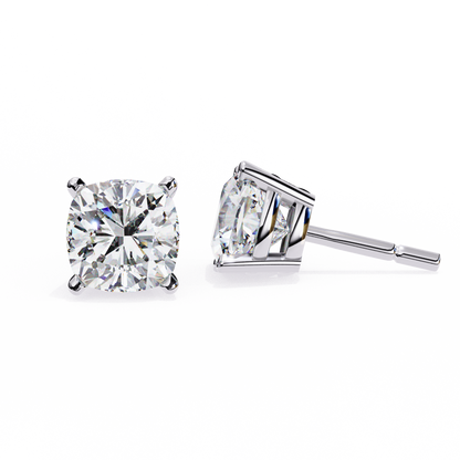 Vintage 2.33Ct Cushion Cut White Colorless Diamond Minimalist Classic Cluster Stud Earring Gift For Her