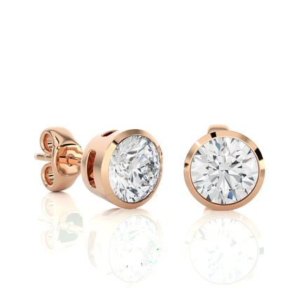 1.18 Ct Round Certified Diamond Stud Earrings