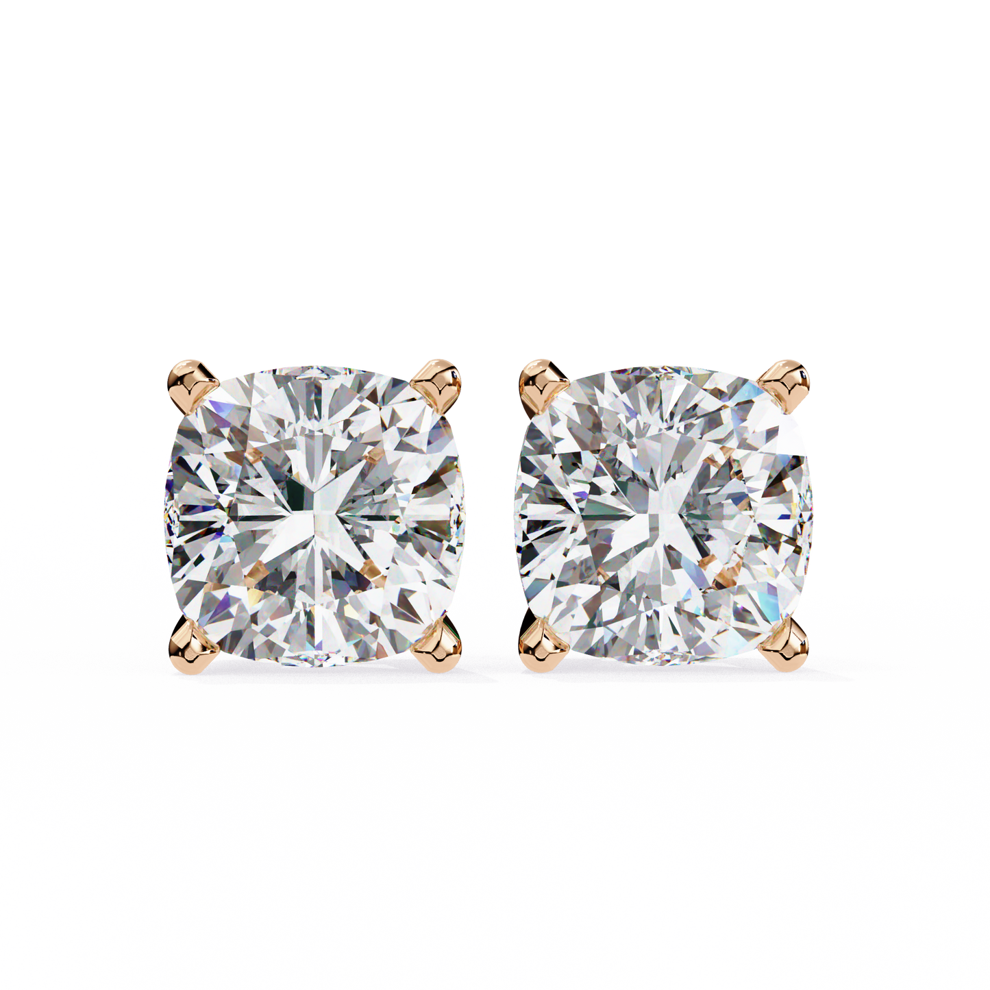 Vintage 2.33Ct Cushion Cut White Colorless Diamond Minimalist Classic Cluster Stud Earring Gift For Her