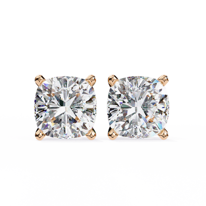 Vintage 2.33Ct Cushion Cut White Colorless Diamond Minimalist Classic Cluster Stud Earring Gift For Her
