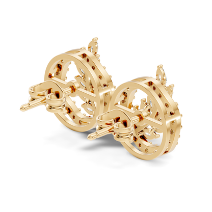 Marquise Cut Lab grown Diamond Leaf Halo Stud Earring