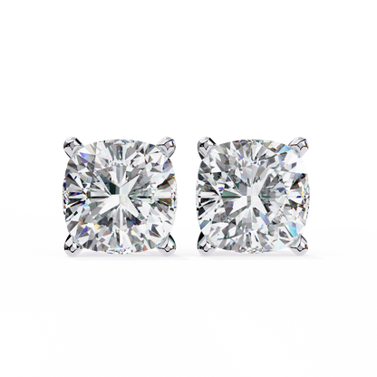Vintage 2.33Ct Cushion Cut White Colorless Diamond Minimalist Classic Cluster Stud Earring Gift For Her