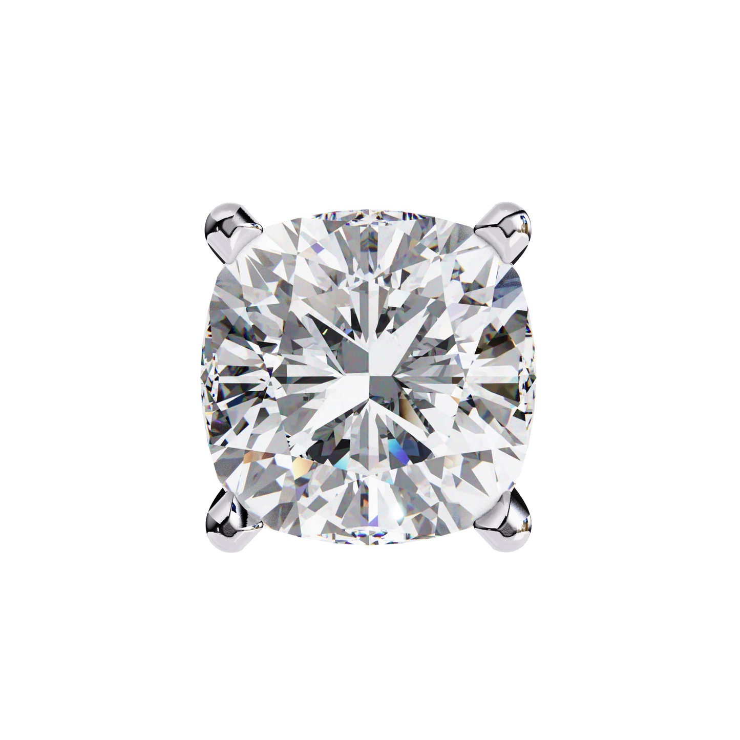 Vintage 2.33Ct Cushion Cut White Colorless Diamond Minimalist Classic Cluster Stud Earring Gift For Her