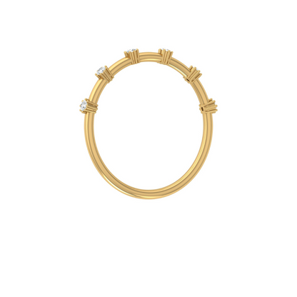 Dainty 0.08 CT Round Diamond Band Ring for Womens Comfortable and Stylish