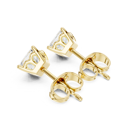 Princess Cut Lab Grown Diamond Prong Set Stud Earring