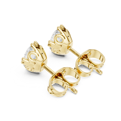Oval Lab Grown Diamond Solitaire Rose Gold Stud Earring