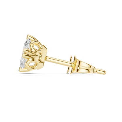 Oval Cut Solitaire Lab Grown Diamond Prong Set Stud Earring
