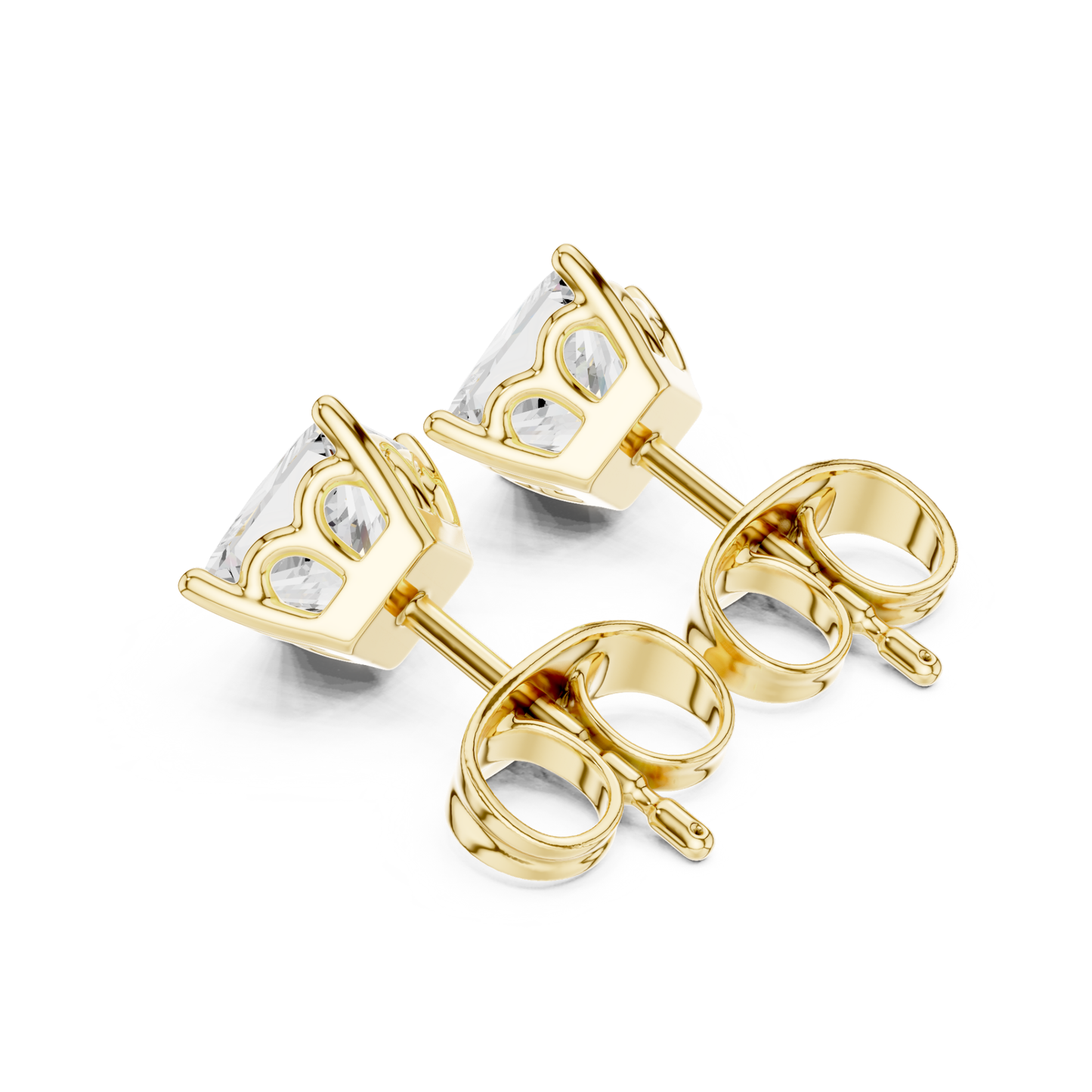 0.88Ct Princess Lab Grown Diamond Solitaire Stud Earring