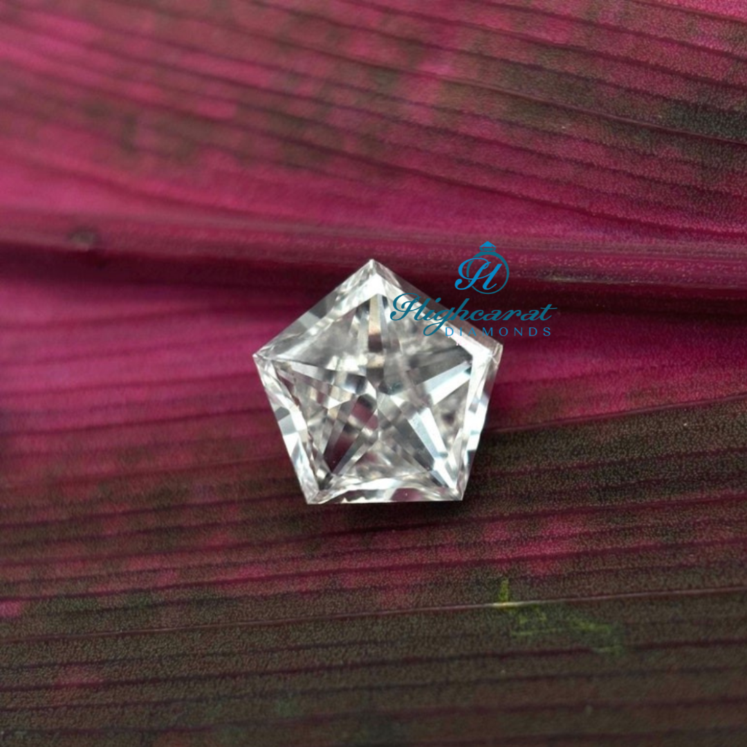 Pentagon Cut Loose Diamond, Antique White Colorless Lab Grown Dainty Stackable Diamond Use For Pendant