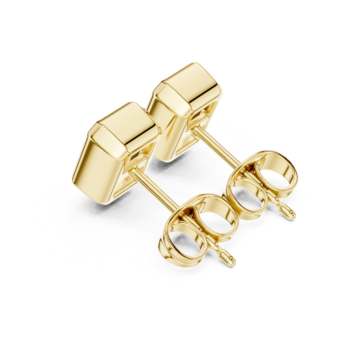 Radiant Cut Lab Grown Diamond Vintage Stud Earrings