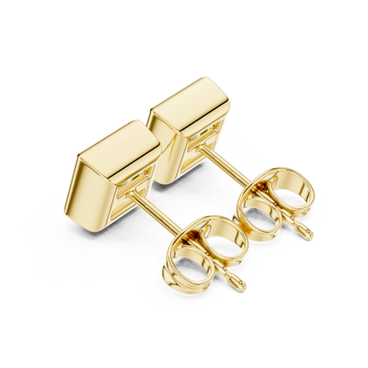 Princess Cut Lab Grown Diamond Vintage Stud Earrings