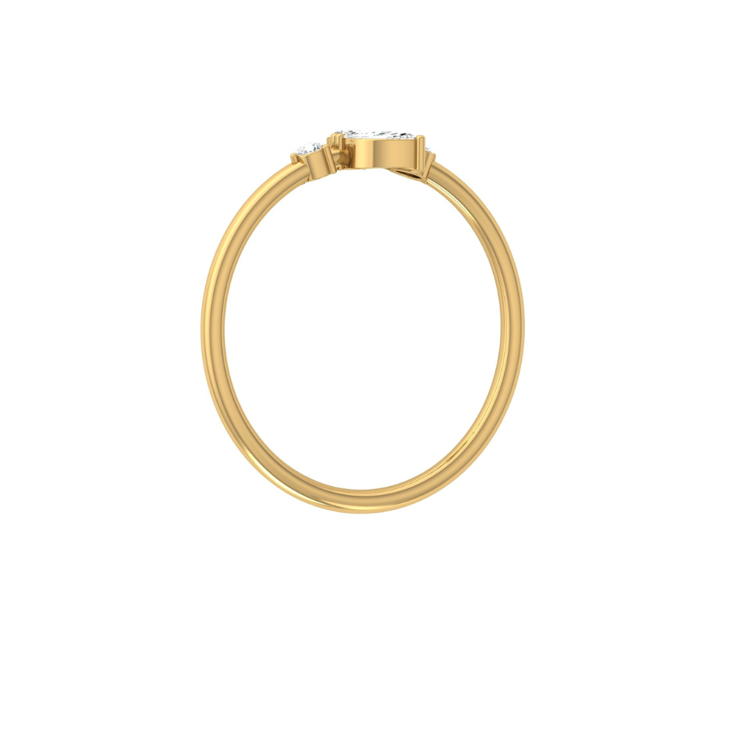 10K Gold Labgrown Diamond Marquise and Round Cut Engagement Ring Affordable Party Band