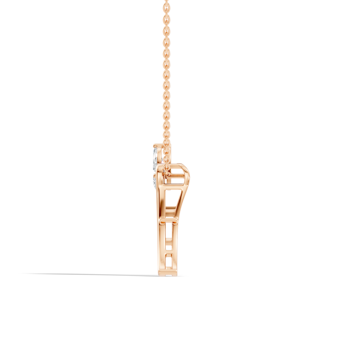 Unique Marquise Cut Diamond Pendant In 14K Solid Gold Personalized A Letter Jewelry - HIGHCARAT DIAMONDS