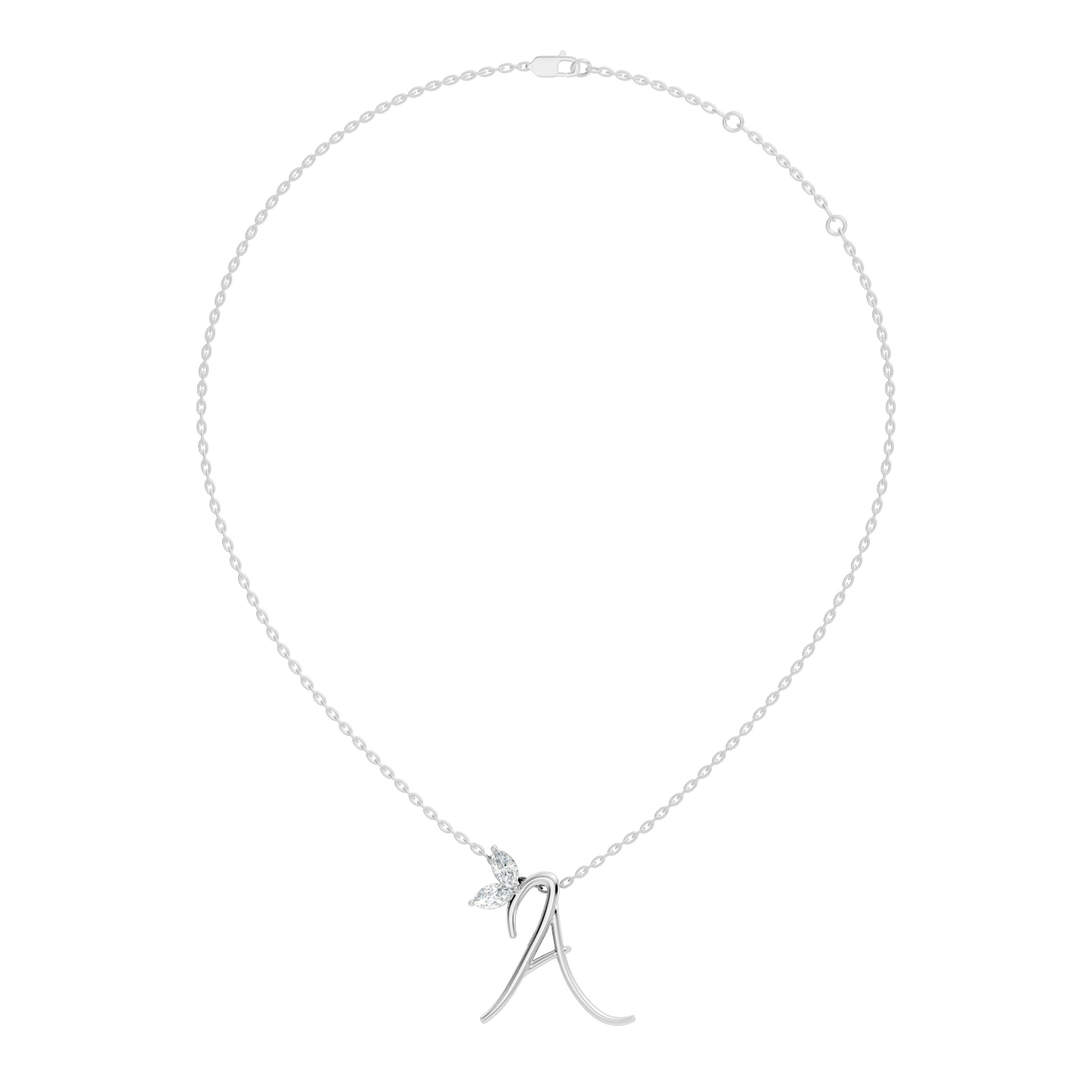 Unique Marquise Cut Diamond Pendant In 14K Solid Gold Personalized A Letter Jewelry - HIGHCARAT DIAMONDS