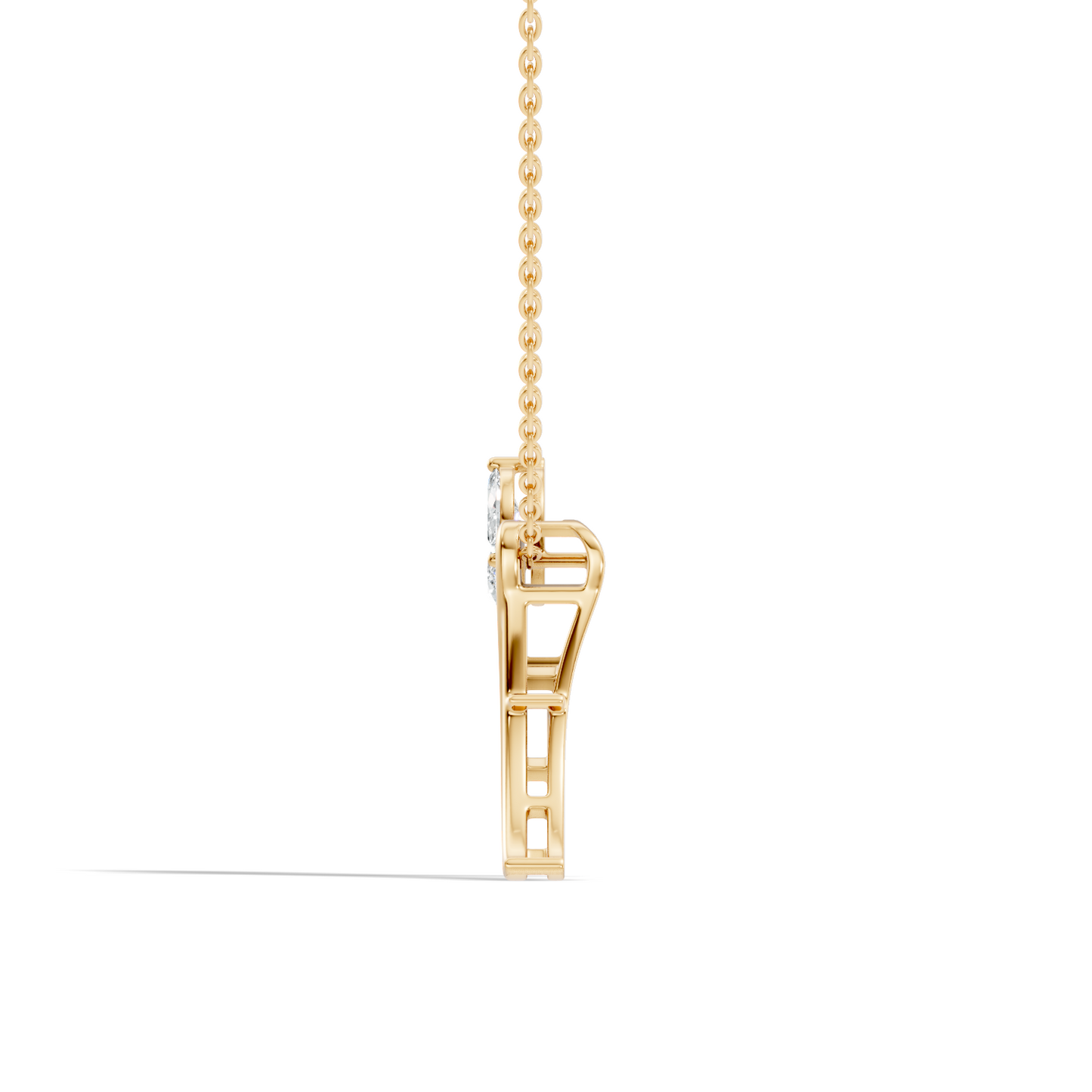 Unique Marquise Cut Diamond Pendant In 14K Solid Gold Personalized A Letter Jewelry - HIGHCARAT DIAMONDS