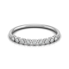 Accented Round Cut Labgrown Diamond Band Ring For Women's in 14KT Solid Rose Gold - HIGHCARAT DIAMONDS