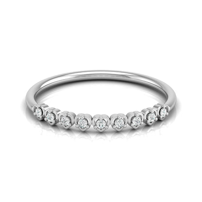 Accented Round Cut Labgrown Diamond Band Ring For Women's in 14KT Solid Rose Gold - HIGHCARAT DIAMONDS