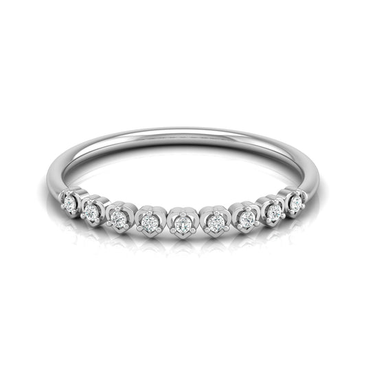 Accented Round Cut Labgrown Diamond Band Ring For Women's in 14KT Solid Rose Gold - HIGHCARAT DIAMONDS