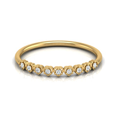 Accented Round Cut Labgrown Diamond Band Ring For Women's in 14KT Solid Rose Gold - HIGHCARAT DIAMONDS