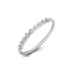Accented Round Cut Labgrown Diamond Band Ring For Women's in 14KT Solid Rose Gold - HIGHCARAT DIAMONDS