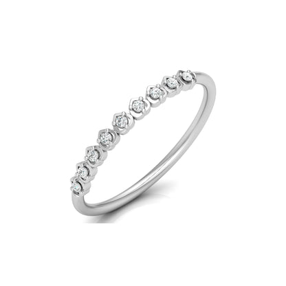 Accented Round Cut Labgrown Diamond Band Ring For Women's in 14KT Solid Rose Gold - HIGHCARAT DIAMONDS