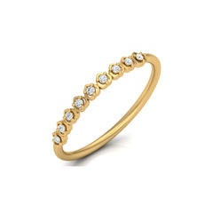 Accented Round Cut Labgrown Diamond Band Ring For Women's in 14KT Solid Rose Gold - HIGHCARAT DIAMONDS