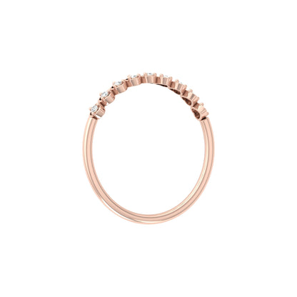 Accented Round Cut Labgrown Diamond Band Ring For Women's in 14KT Solid Rose Gold - HIGHCARAT DIAMONDS
