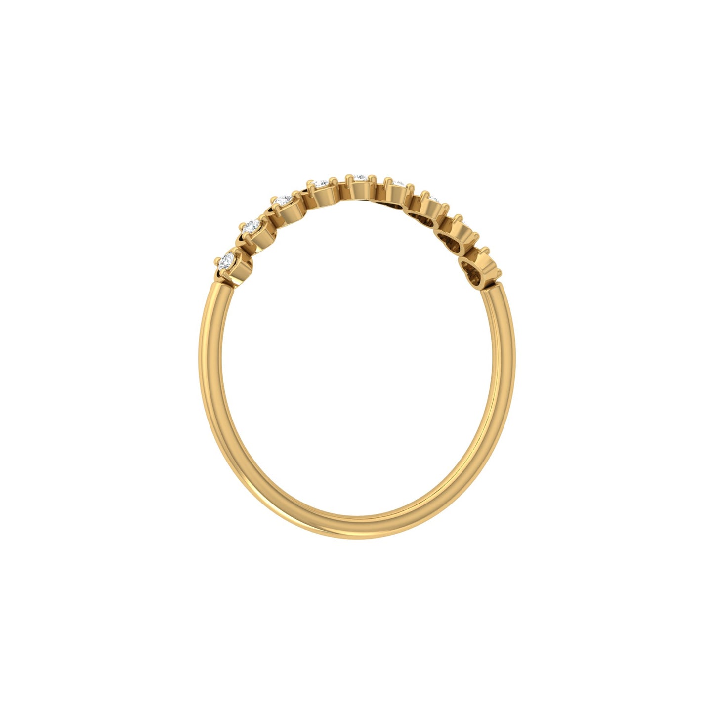 Accented Round Cut Labgrown Diamond Band Ring For Women's in 14KT Solid Rose Gold - HIGHCARAT DIAMONDS