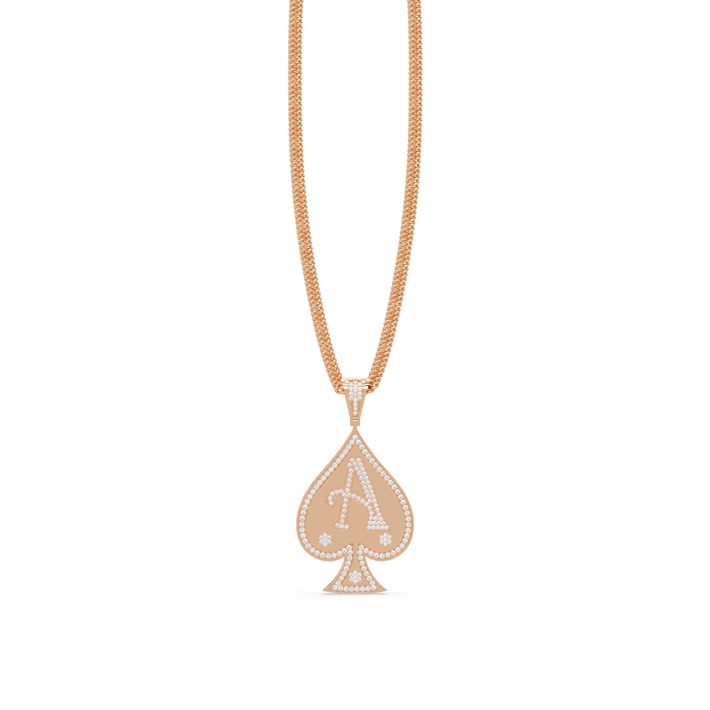 Ace Spade Lab Grown Diamond Pendant Necklace - HIGHCARAT DIAMONDS