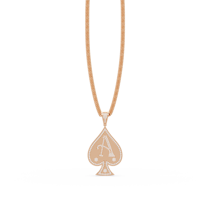 Ace Spade Lab Grown Diamond Pendant Necklace - HIGHCARAT DIAMONDS