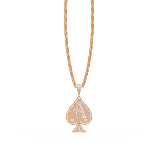Ace Spade Lab Grown Diamond Pendant Necklace - HIGHCARAT DIAMONDS