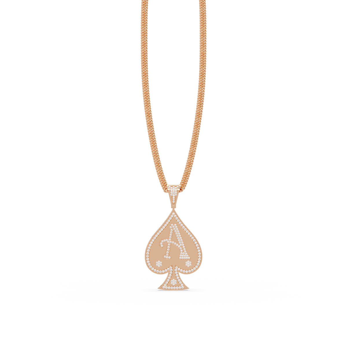 Ace Spade Lab Grown Diamond Pendant Necklace - HIGHCARAT DIAMONDS