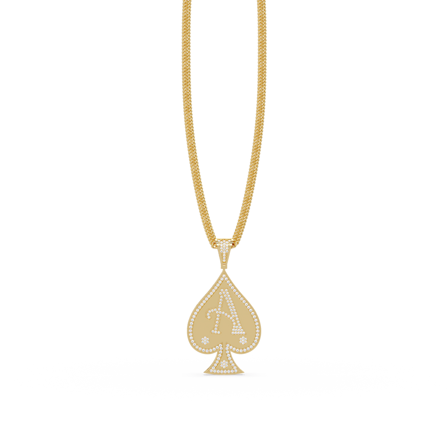 Ace Spade Lab Grown Diamond Pendant Necklace - HIGHCARAT DIAMONDS
