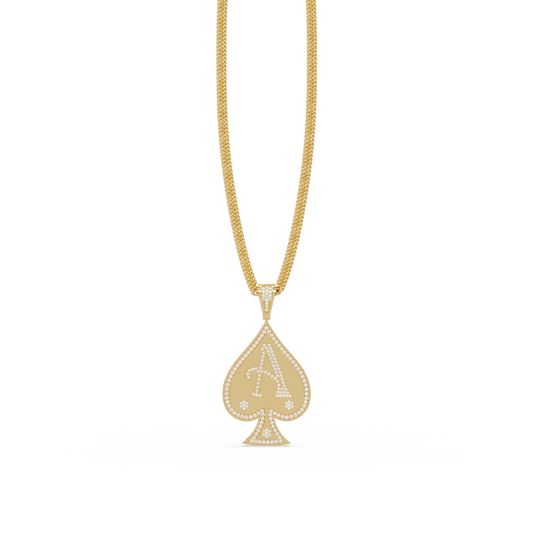 Ace Spade Lab Grown Diamond Pendant Necklace - HIGHCARAT DIAMONDS