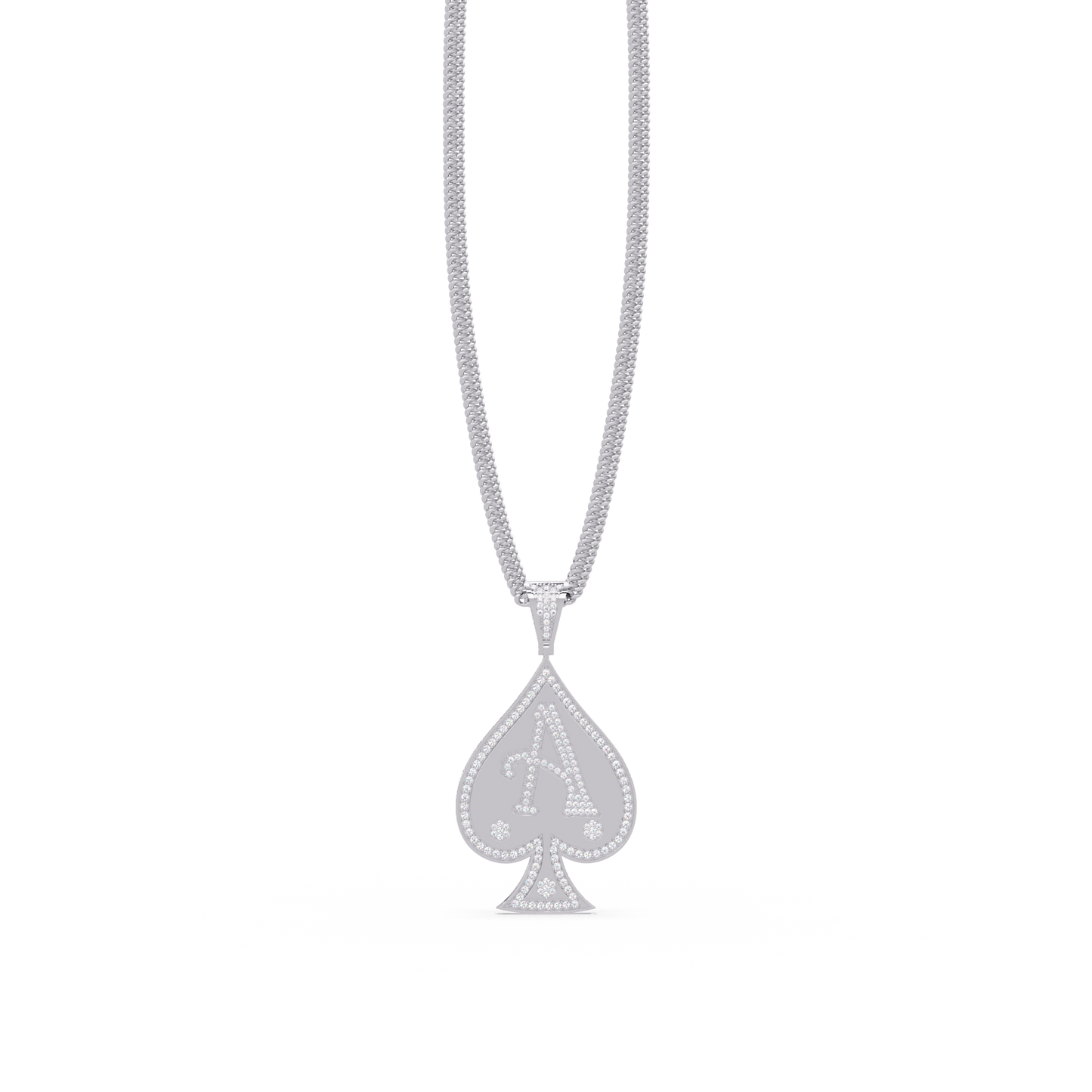 Ace Spade Lab Grown Diamond Pendant Necklace - HIGHCARAT DIAMONDS