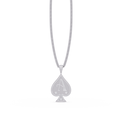 Ace Spade Lab Grown Diamond Pendant Necklace - HIGHCARAT DIAMONDS