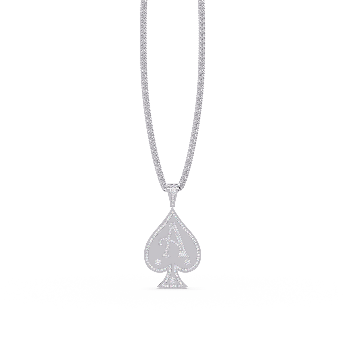 Ace Spade Lab Grown Diamond Pendant Necklace - HIGHCARAT DIAMONDS