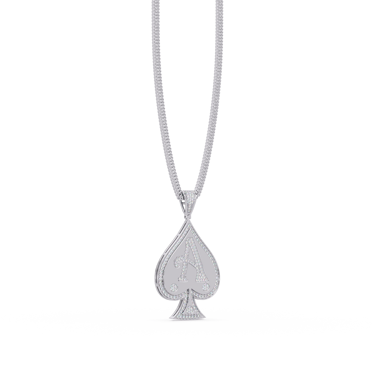 Ace Spade Lab Grown Diamond Pendant Necklace - HIGHCARAT DIAMONDS