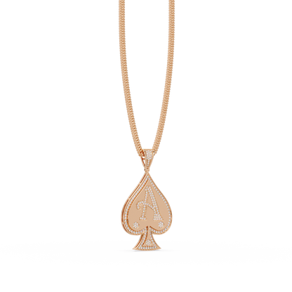 Ace Spade Lab Grown Diamond Pendant Necklace - HIGHCARAT DIAMONDS