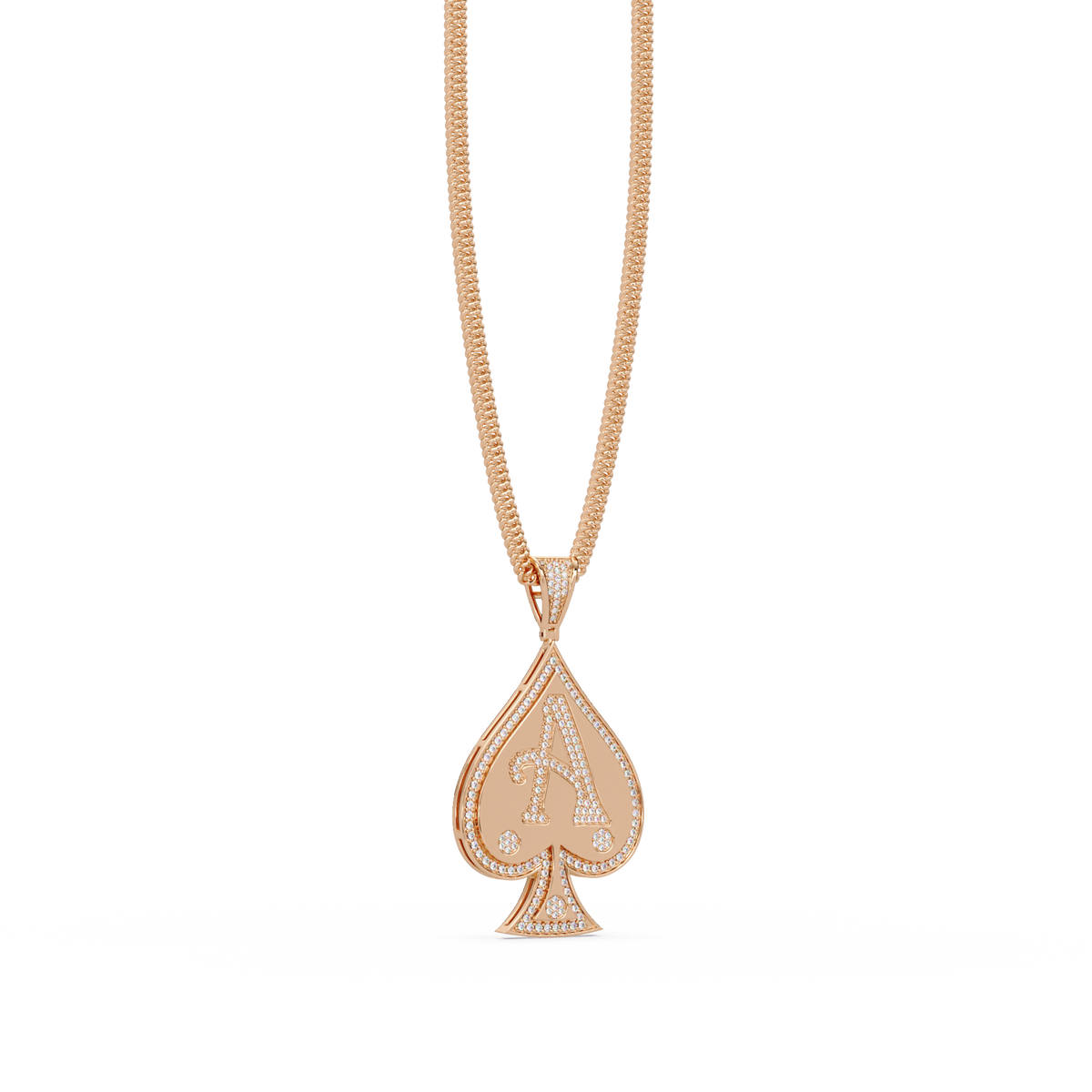 Ace Spade Lab Grown Diamond Pendant Necklace - HIGHCARAT DIAMONDS
