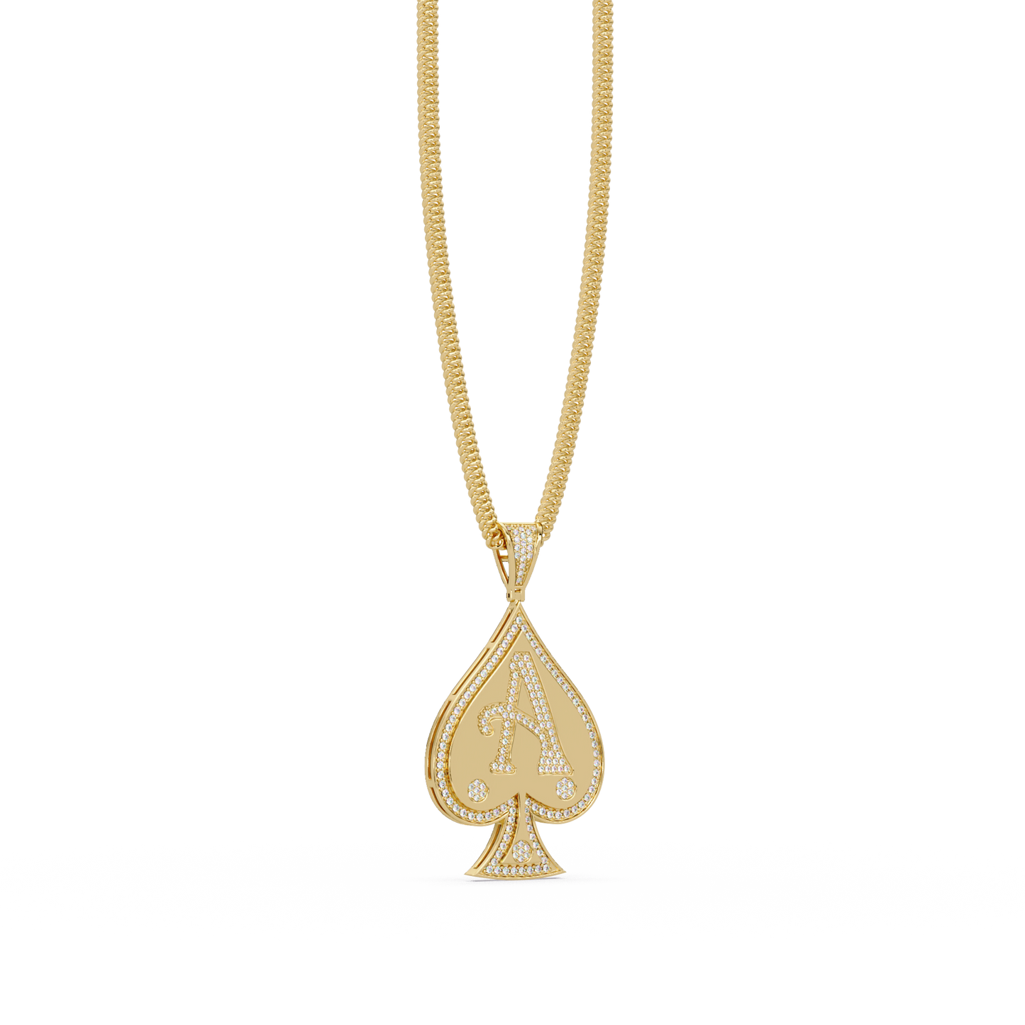 Ace Spade Lab Grown Diamond Pendant Necklace - HIGHCARAT DIAMONDS
