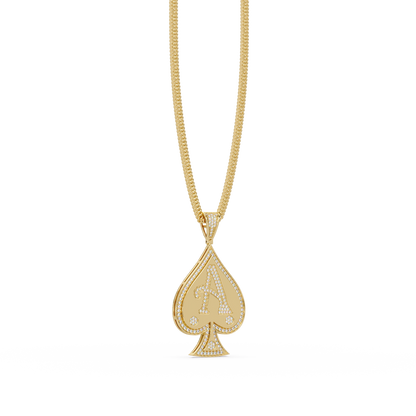 Ace Spade Lab Grown Diamond Pendant Necklace - HIGHCARAT DIAMONDS