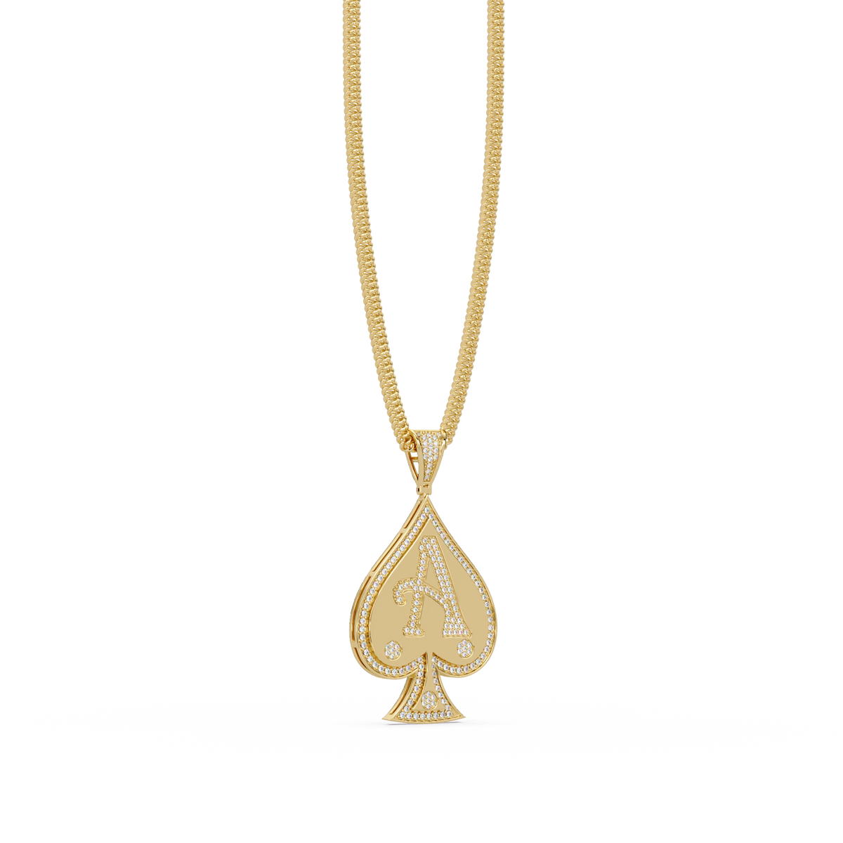 Ace Spade Lab Grown Diamond Pendant Necklace - HIGHCARAT DIAMONDS