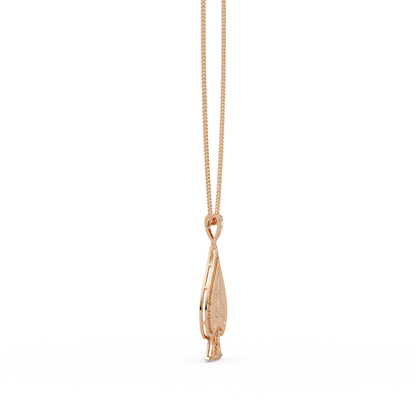 Ace Spade Lab Grown Diamond Pendant Necklace - HIGHCARAT DIAMONDS