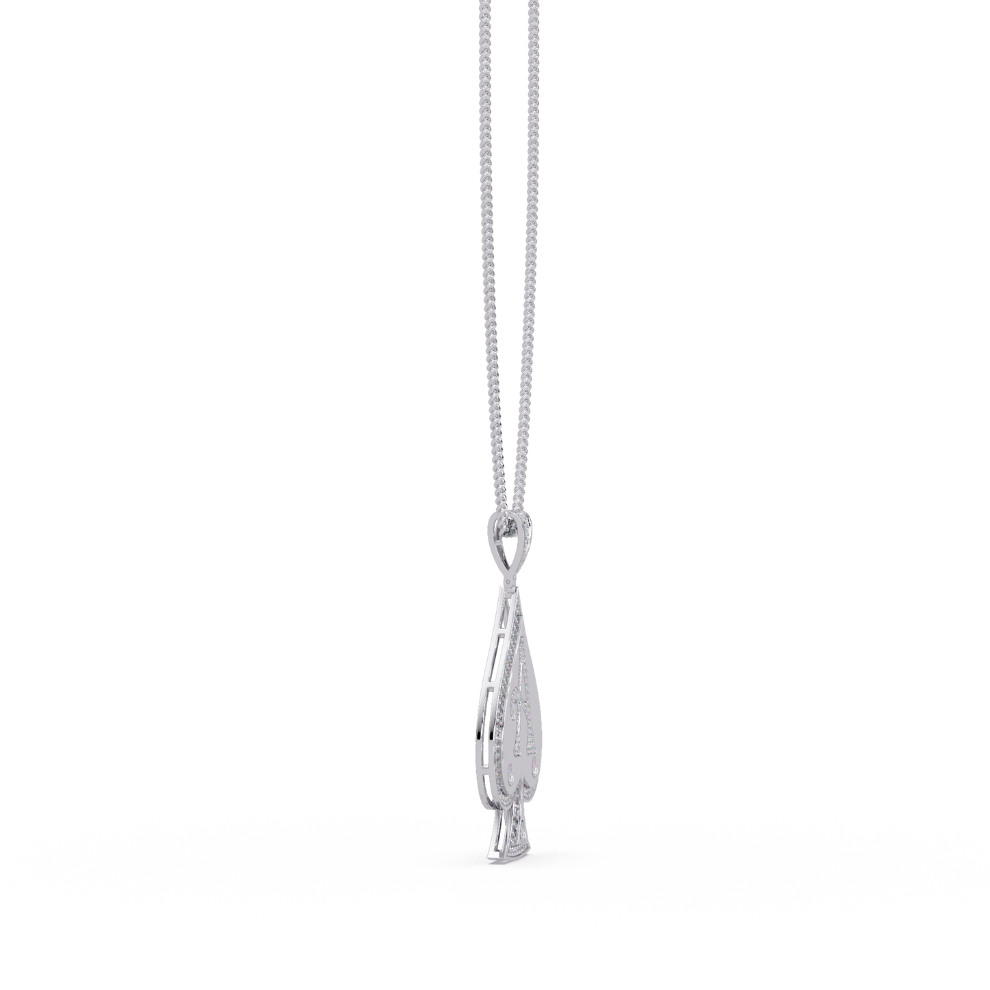 Ace Spade Lab Grown Diamond Pendant Necklace - HIGHCARAT DIAMONDS