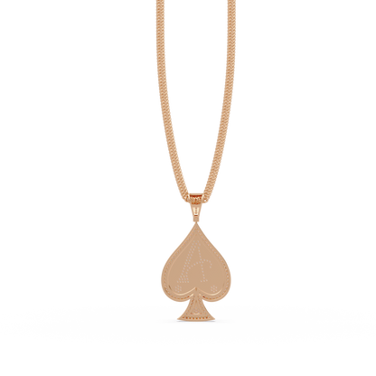 Ace Spade Lab Grown Diamond Pendant Necklace - HIGHCARAT DIAMONDS