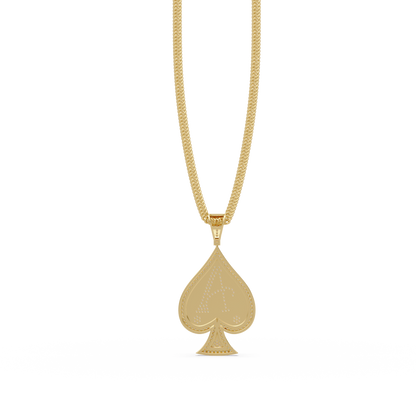 Ace Spade Lab Grown Diamond Pendant Necklace - HIGHCARAT DIAMONDS