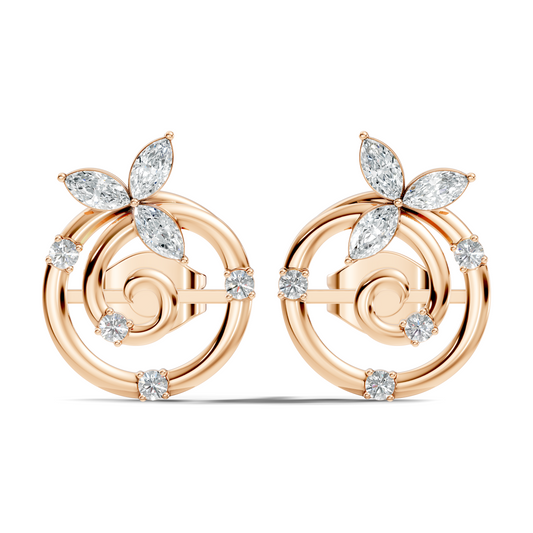 Affordable Classic Marquise Cut Diamond Stud Earrings Timeless Elegance Gift In 14K Solid Gold