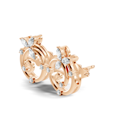 Affordable Classic Marquise Cut Diamond Stud Earrings Timeless Elegance Gift In 14K Solid Gold