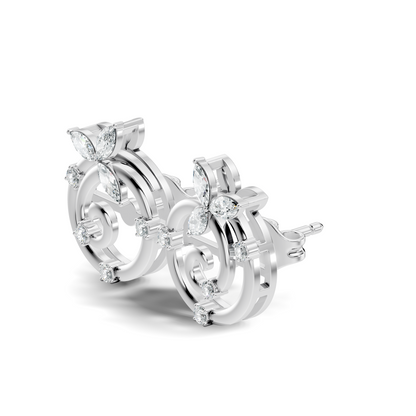 Affordable Classic Marquise Cut Diamond Stud Earrings Timeless Elegance Gift In 14K Solid Gold